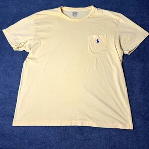 POLO Ralph Lauren Mens Yellow Short Sleeve Crewneck T-shirt Adult Size Large